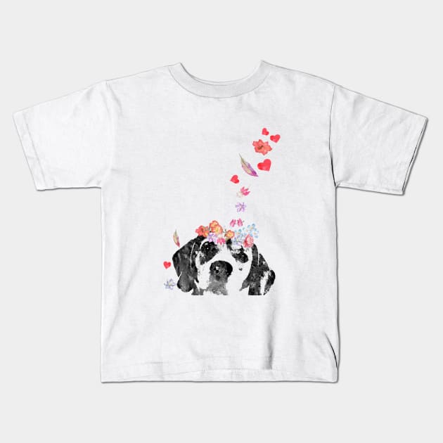 Beagle peeking Kids T-Shirt by RosaliArt